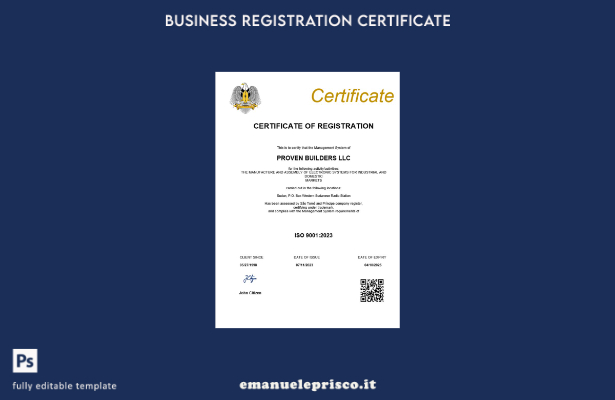 certificato di registrazione aziendale in Sudan in stile verificato modello Word